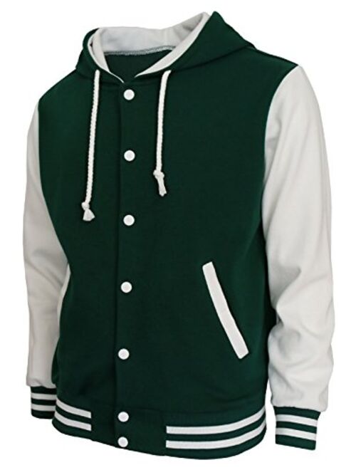 BCPOLO Hoodie Baseball Jacket Varsity Baseball Jacket Cotton Letterman Jacket