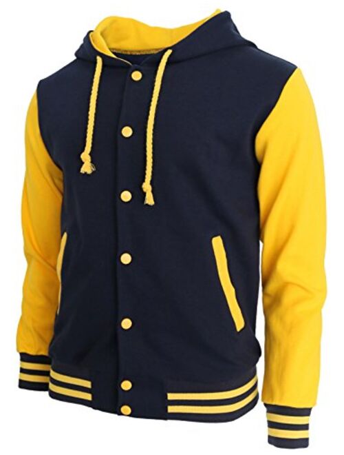 BCPOLO Hoodie Baseball Jacket Varsity Baseball Jacket Cotton Letterman Jacket