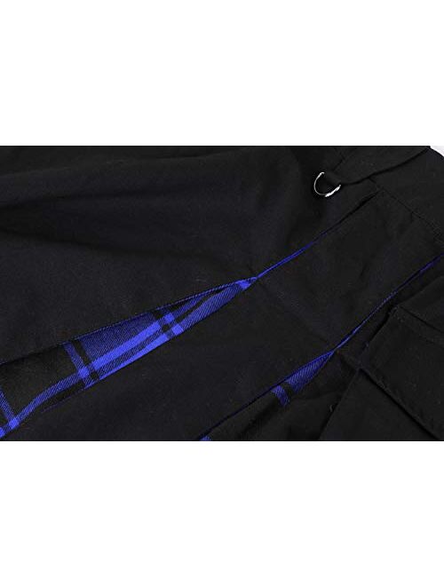 Mens Scottish Utility Kilt Tartan Pleated Irish Highland Plaid Kilts with Cargo Pockets