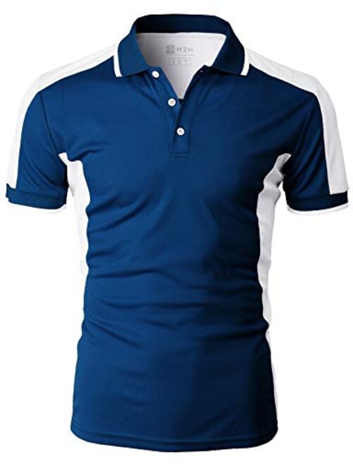 H2H Mens Active Cool Dry Cool-Pass Short Sleeve Polo T-Shirts of Various Styles