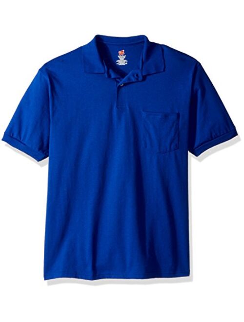 Hanes Men's Comfortblend Ecosmart Jersey Pocket Polo