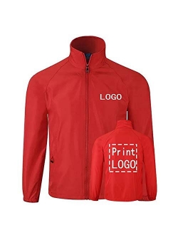 YOWESHOP Long Sleeve Shirts Windbreaker Customize Your Logo Workwear Jackets for Outdoor Team Work Uniform Unisex