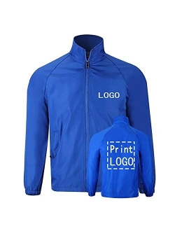 YOWESHOP Long Sleeve Shirts Windbreaker Customize Your Logo Workwear Jackets for Outdoor Team Work Uniform Unisex