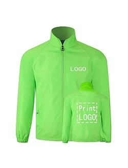 YOWESHOP Long Sleeve Shirts Windbreaker Customize Your Logo Workwear Jackets for Outdoor Team Work Uniform Unisex