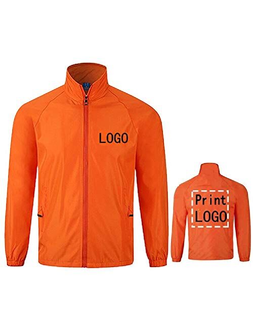 YOWESHOP Long Sleeve Shirts Windbreaker Customize Your Logo Workwear Jackets for Outdoor Team Work Uniform Unisex