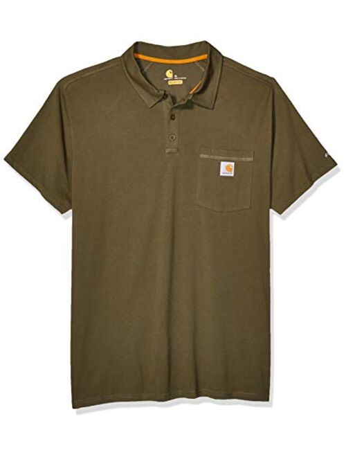 Carhartt Men's Force Cotton Delmont Pocket Polo (Regular and Big and Tall Sizes)