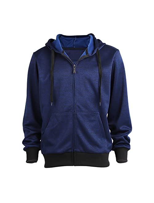 Gary Com Fleece Hoodies for Men Zipper Lightweight Spring Long Sleeve Active Mens Jackets Sports Full Zip Sweatshirts