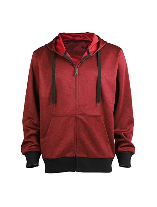 Gary Com Fleece Hoodies for Men Zipper Lightweight Spring Long Sleeve Active Mens Jackets Sports Full Zip Sweatshirts