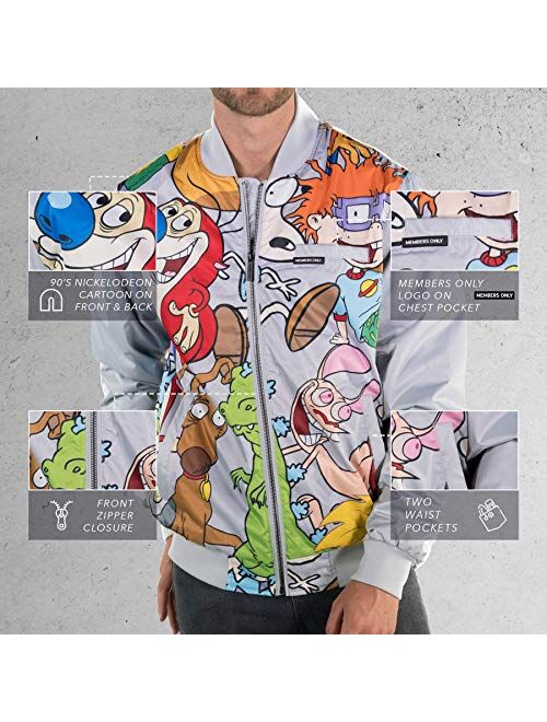 Members Only Men's Nickelodeon Mash Print Bomber Jacket