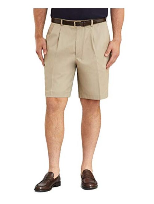 Brooks Brothers Men's 30279 Pleated Front Light Weight Chino Shorts, Khaki