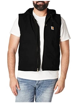 Men's Knoxville Relaxed Fit Washed Duck Fleece-Lined Hooded Vest (Regular and Big and Tall Sizes)