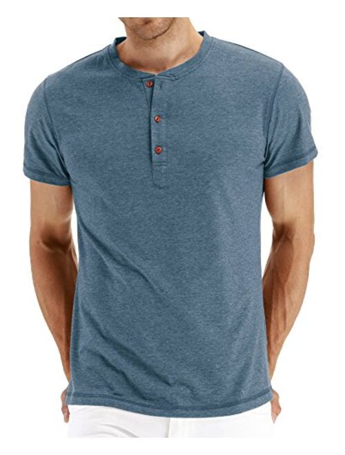 NITAGUT Mens Fashion Casual Front Placket Basic Long/Short Sleeve Henley T-Shirts