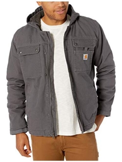 Men's Relaxed Fit Washed Duck Sherpa-Lined Utility Jacket