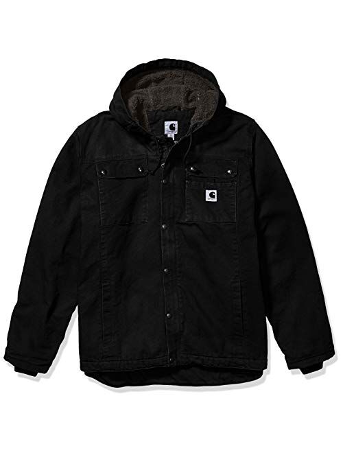 Carhartt Men's Relaxed Fit Washed Duck Sherpa-Lined Utility Jacket