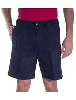 Creekwood Elastic Waist Twill Shorts for Big and Tall Men 100% Pure Cotton