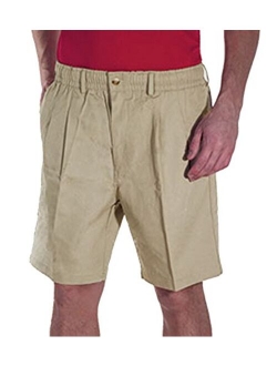 Creekwood Elastic Waist Twill Shorts for Big and Tall Men 100% Pure Cotton