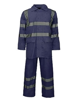 Hi Viz Waterproof Rainsuit Set High Vis Visibility Jacket & Trouser