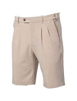 TGW Mens Pleated Expandable Waist Performance Golf Shorts