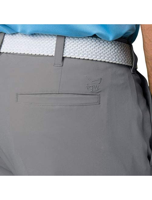 TGW Mens Pleated Expandable Waist Performance Golf Shorts