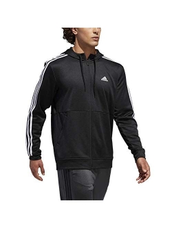 Mens Tech Full Zip Fleece Hoodie Performance Hooded Track Jacket