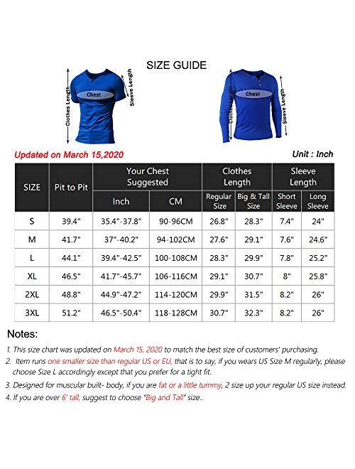 Muscle Alive Mens Summer Casual Short Sleeve Henleys T-Shirt Single Button Placket Plain v Neck Shirts