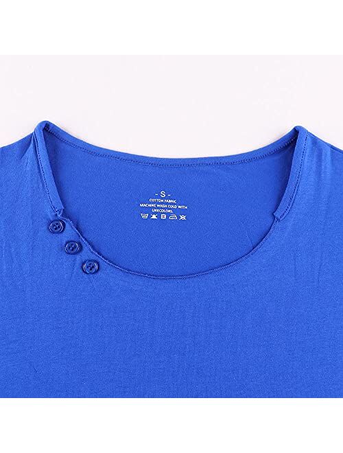 Muscle Alive Mens Summer Casual Short Sleeve Henleys T-Shirt Single Button Placket Plain v Neck Shirts