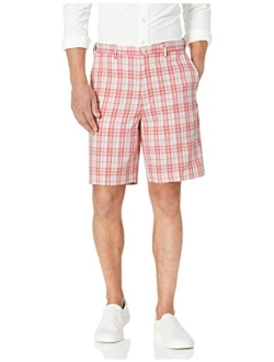 Men's Big and Tall Cool 18 Expandable-Waistband Woven Plaid Short