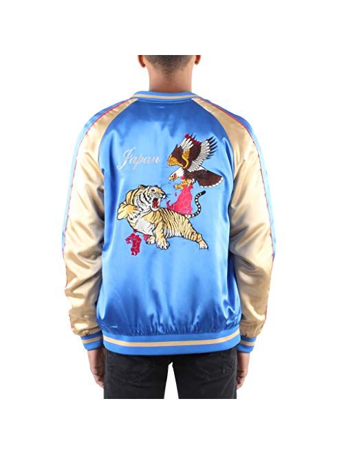 Unisex Royal Blue/Gold Eagle Tiger Souvenir Jacket