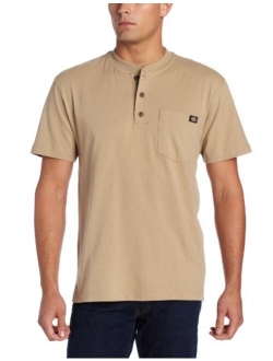Men's Cotton Solid Short Sleeve Heavyweight Henley T-Shirt