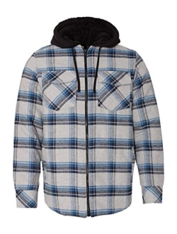 Burnside Men's 8620 Plaid Quilted Lined Flannel Full-Zip Hooded Jacket