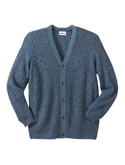 KingSize Men's Big and Tall Shaker Knit V-Neck Cardigan Sweater