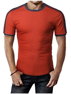 H2H Men Casual Slim Fit T-Shirt Short Sleeve Lightweight Shirt