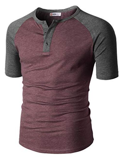 H2H Men Casual Slim Fit T-Shirt Short Sleeve Lightweight Shirt