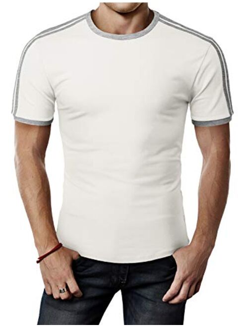 H2H Men Casual Slim Fit T-Shirt Short Sleeve Lightweight Shirt