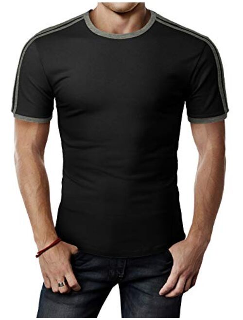 H2H Men Casual Slim Fit T-Shirt Short Sleeve Lightweight Shirt