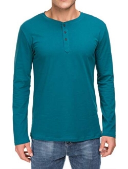 Boisouey Men's Casual Slim Fit Short Sleeve Henley T-Shirts Cotton Shirts