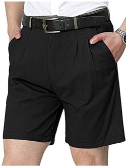 IDEALSANXUN Men's 100% Cotton Thin Summer Classic-Fit Dress Shorts