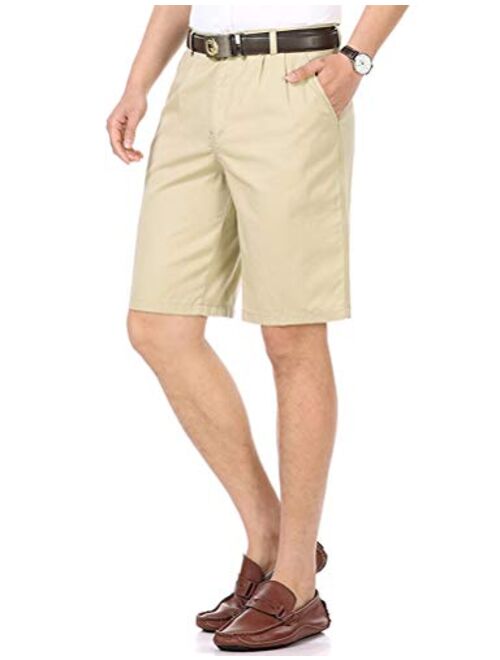 IDEALSANXUN Men's 100% Cotton Thin Summer Classic-Fit Dress Shorts