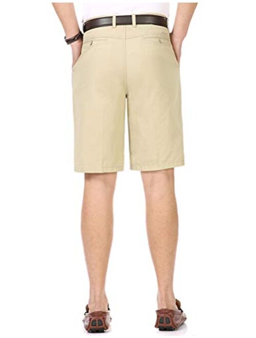 IDEALSANXUN Men's 100% Cotton Thin Summer Classic-Fit Dress Shorts