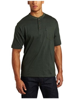 Key Industries Men's Big and Tall Heavyweight 3-button Short Sleeve Henley Pocket T Shirt