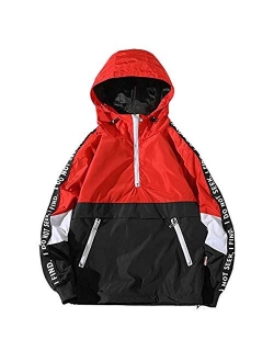 HZCX FASHION Mens Pullover Hooded Waterproof Lightweight Windbreaker Jackets