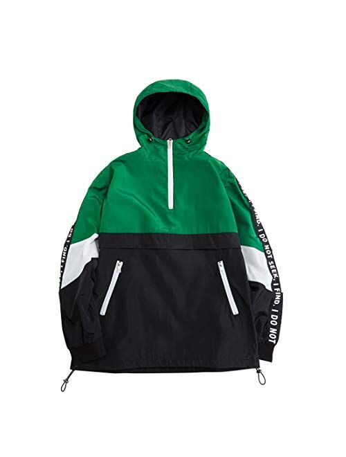 HZCX FASHION Mens Pullover Hooded Waterproof Lightweight Windbreaker Jackets