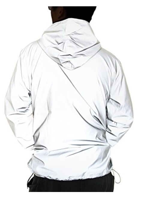 fangfei 3M Reflective Coat Hooded Windbreaker Fashion Runing Pocket Jacket