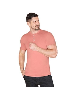 Men Casual Henley T Shirt Sexy V Neck Cotton Short Sleeve Tops