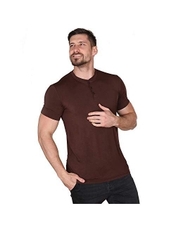 Men Casual Henley T Shirt Sexy V Neck Cotton Short Sleeve Tops