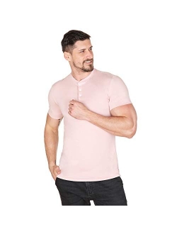 Men Casual Henley T Shirt Sexy V Neck Cotton Short Sleeve Tops