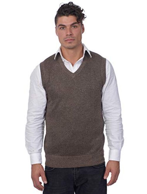 TR Fashion Men's Soft Stretch Solid and Argyle V-Neck Casual Pullover Vest