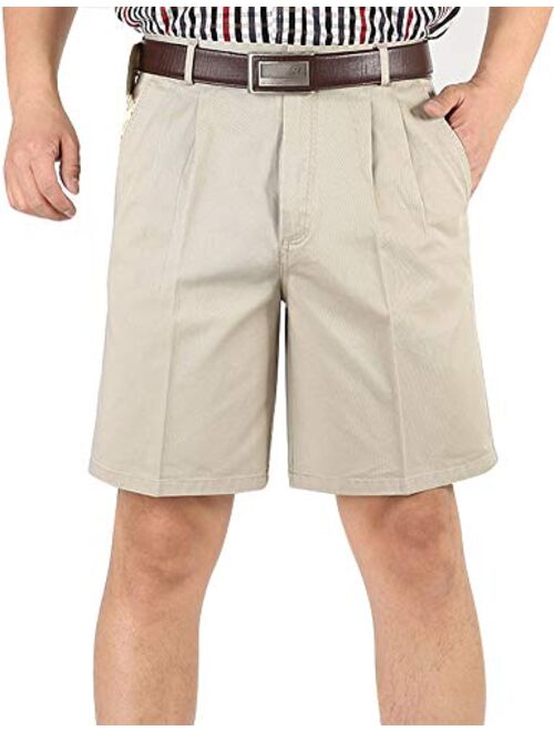 IDEALSANXUN Mens Big and Tall Classic-fit Pleated Shorts