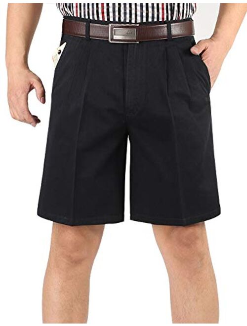 IDEALSANXUN Mens Big and Tall Classic-fit Pleated Shorts