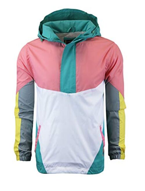 Screenshotbrand Lightweight Hooded Water Resistant Windbreaker - Zip-up Fashion Map Print Rain Jacket